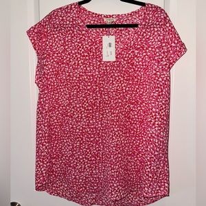 Jodifl Boutique Pink Print Top Size M NWT